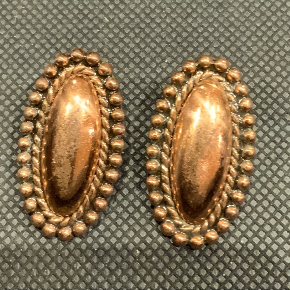 Solid copper clip earrings